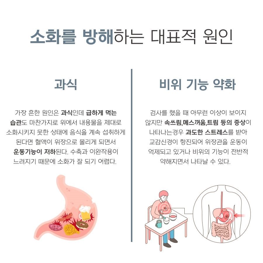 소화를 방해하는 대표적 원인: 과식, 비위 기능 약화